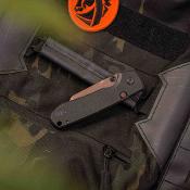 VOSA2926 Vosteed Raccoon 2.0 – Couteau pliant Top Liner Lock Lame Acier 14C28N Manche Micarta Noir - Livraison Gratuite