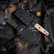 VOSD0106 Couteau Vosteed Mink Copper Dune Lame Clip Point Acier 14C28N Manche Micarta Noir Etui Kydex - Livraison Gratuite
