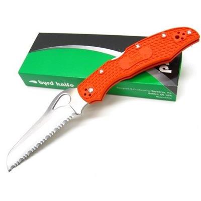 Couteau Spyderco Byrd Cara Cara 2 Orange Rescue Lame Acier 8Cr13MoV Serr Manche FRN BY17SOR2 - Free Shipping