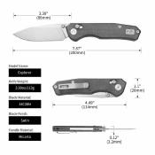 CMB18C CMB Explorer V2 | Couteau Lame Acier 14C28N Drop Point | Manche Black Micarta | Axis Lock | Livraison Gratuite