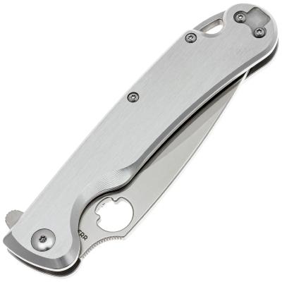 DGRF22FSSSV — Couteau Daggerr Zhalo Lame Acier VG-10 Spear Point Satiné Serrated Manche Acier Inox Frame Lock Livraison Gratuite