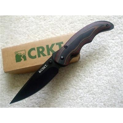 Couteau CRKT Endorser A/O Black Blade Acier 8Cr14MoV Manche G10 CR1105K - Free Shipping