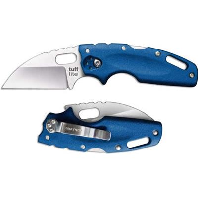 Couteau Cold Steel Tuff Lite EDC Wharncliffe AUS-8 Manche Blue Griv-Ex Tri-Ad Lock CS20LTB - Free Shipping