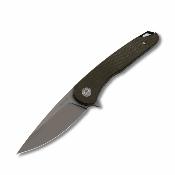 EKC441SGN Couteau EIKONIC Dromas Flipper OD Green Lame Acier D2  Manche Olive Canvas Micarta Linerlock | Livraison Gratuite