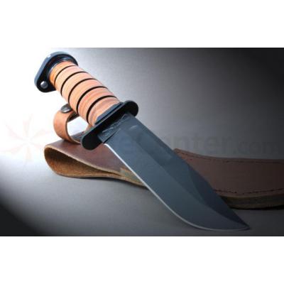 Couteau Ka-Bar Dog's Head Utility Knife Acier Carbone 1095 Manche Cuir Etui Cuir Made In USA KA1317 - Free Shipping