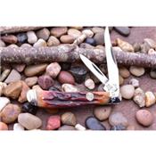 Couteau Canif Rough Rider Trapper Stag Bone Manche Os Lames Acier 440 RR1848 - Livraison Gratuite