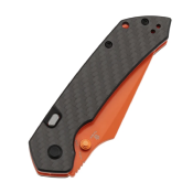 B1034H5 — Couteau Tenable Fenrir Lame Acier Nitro-V Orange Harpoon Manche Fibre de Carbone Twill Top Liner Lock Livraison Gratuite