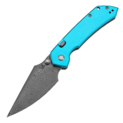 B1034H8 — Couteau Tenable Fenrir Acier Damas Blackwash Harpoon Manche Aluminium Bleu Top Liner Lock Livraison Gratuite