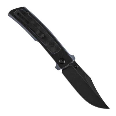 B2108A2 Couteau Bison Tenable Knives | Lame Acier Nitro-V Black Drop Point | Manche Black & Gray Frag G10 | Liner Lock | Livraison Gratuite