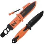 BR0334 Poignard Browning Ignite 2 Orange Lame Acier 7Cr17MoV Etui avec Allume Feu - Livraison Gratuite