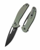 BTKMK18D Bestechman Whalefin | Couteau Pliant Lame Drop Point Acier D2 Black PVD | Manche OD Green G10 Button Lock - Livraison Gratuite