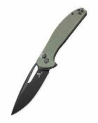 BTKMK18D Bestechman Whalefin | Couteau Pliant Lame Drop Point Acier D2 Black PVD | Manche OD Green G10 Button Lock - Livraison Gratuite