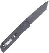 CBTPLRBKBTS Couteau Cobratec Prowler Lame Tanto Acier D2 – Partiellement crantée – Manche G10 Noir – Button Lock – Livraison Gratuite