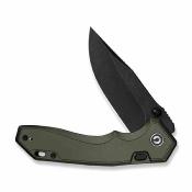 CE250933 — Couteau Civivi Elite Brova Top Liner Lock Lame Acier CPM S35VN Noir Manche Aluminium Vert Forêt Livraison Gratuite