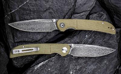 CIVC2107DS2 Couteau CIVIVI Imperium Damas Manche Micarta Olive - Livraison Gratuite