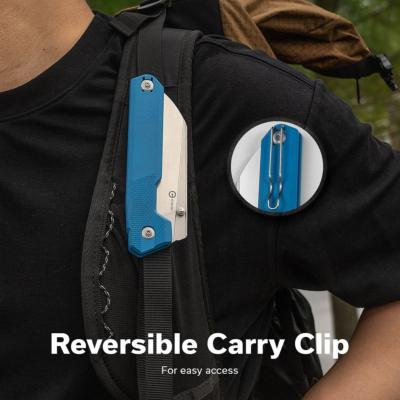 CIVC230085 Couteau CIVIVI Hid Blue Lame Acier 14C28N Reverse Tanto Manche G-10 Pivot Céramique Bearing - Livraison Gratuite