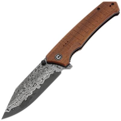 CIVC23055DS1 Couteau Pliant Civivi Tacticorix Lame Acier Damas Manche Bois Marron Liner Lock - Livraison Gratuite