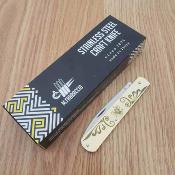 CMF05590117  Fraraccio – Couteau Pliant Sfilato Lame Acier Inox Manche Laiton Gravé Trinacria, Slip Joint Italy – Livraison Gratuite