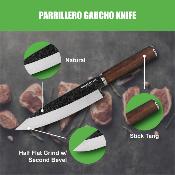 CTK700122C Condor Parrillero Gaucho – Couteau Fixe Chef Outdoor | Lame 440C | Manche Noyer | Étui Cuir - Livraison Gratuite