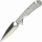 DGRF21FSSS Couteau Daggerr Arrow Lame Spear Point crantée Acier D2 Manche Acier Lockback - Livraison Gratuite