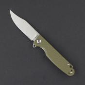 DGRLPMOLSW Daggerr Leprechaun – Couteau Pliant Liner Lock | Lame Drop Point 8Cr14MoV Stonewash | Manche FRN OD Green - Livraison Gratuite