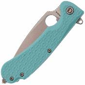 DGRRSTFSW Daggerr Knives Resident | Couteau Pliant | Lame Spear Point 8Cr14MoV Stonewash | Manche FRN Bleu Clair | Livraison Gratuite