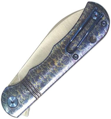 DTK4453TF — Couteau Dreamtech Slip Joint Ti Flame Lame Acier VG-10 Sheepsfoot Satinée Manche Titane Anodisé Flamme Slip Joint - Livraison Gratuite