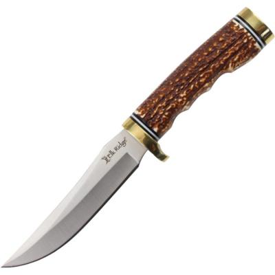 ERFIX131 Couteau Fixe Elk Ridge FIX131 Lame Acier 3Cr13 Manche Synthétique Brun Étui Cuir - Livraison Gratuite