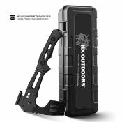 HXOFT19 — Hachette Pliante HX Outdoors Falcilux Lame Acier DC53 Noire Manche G10 Coffret Étanche - Livraison Gratuite