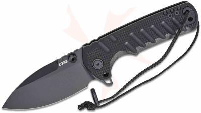 J1966BBK CJRB Tundra - Couteau Pliant Drop Point Acier D2 | Manche G10 Black | Flipper | Liner Lock - Livraison Gratuite