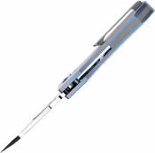 K1058A2 Couteau Kansept Loki Blue Titanium | Lame Acier CPM-S35VN Satin | Manche Titane Bleu Anodisé | Design Loki | Framelock - Livraison Gratuite