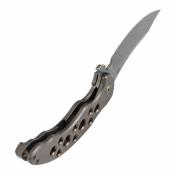 K1128A5 Kansept Gilgamesh – Couteau pliant Frame Lock Lame Acier Damas Manche Bronze Anodized Titanium - Livraison Gratuite