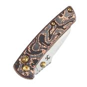 K2015V2 Couteau Kansept Little Main Street Wharncliffe Lame Acier S35VN Manche FCarbone/Cuivre Crossbar Lock - Livraison Gratuite