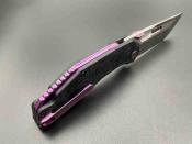 KETM0103 Ketuo Yakuza CF PUE/S Couteau Ketuo Yakuza | Lame Tanto Acier 154CM | Manche Purple Marble Carbon Fiber Linerlock - Livraison Gratuite