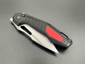 KETM075 Ketuo Griffin G10 Black-Red – Couteau Pliant Button Lock Lame Acier 14C28N Satin Spear Point Manche G10 Noir/Rouge – Livraison Gratuite