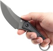 KG004A6 — Couteau Fixe Kansept Niko Lame Acier D2 TiNi Gris Clip Point Manche Canvas Micarta Noir Housse Kydex Noir Livraison Gratuite