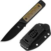 KI1063A4 Couteau Kizer Smolt Lame Drop Point Acier D2 Manche G10 Noir avec Inlays Ultem Etui Kydex - Livraison Gratuite