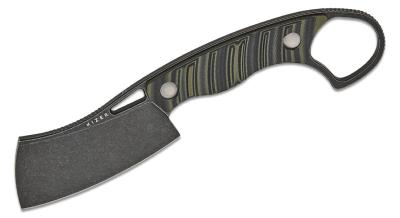 KI1065A3 Couteau Kizer Little Rhino - Lame Cleaver Acier D2 - Manche G-10 Noir & Vert OD Etui Kydex - Livraison Gratuite