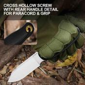 KI1101A1 Kizer Drop Bear 3 – Couteau Fixe Lame Drop Point Acier 14C28N Stonewash Manche G-10 Noir Housse Polymère – Livraison Gratuite