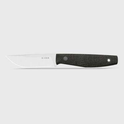 KI1121A2 Couteau Fixe Kizer Dingo Lame Acier AEB-L Manche Micarta Noir Étui Kydex - Livraison Gratuite