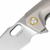 KI3701A1 Couteau Kizer Takahe Lame Acier S35VN SW Manche Titane Grey - Livraison Gratuite
