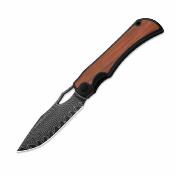 KI4763LDA3 Kizer Allure – Couteau pliant Liner Lock Lame Acier Damas Manche Black Titanium & Panama Rosewood - Livraison Gratuite