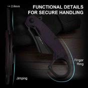 KIV2702A2 Kizer Dodo PC Karambit | Couteau Pliant | Lame Acier Nitro-V Black | Manche G10 Purple | Liner Lock - Livraison Gratuite