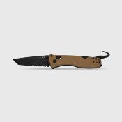 V3774CTA3 Kizer Aegis T – Couteau pliant Lame Acier AEB-L Black PVD Tanto Brise-vitre, coupe-sangle Manche Brown G10 - Livraison Gratuite