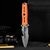 KIZXFB01A6 Couteau Kizer Norcross Orange Lame Spear Point Acier Nitro-V Manche G10 Housse Kydex - Livraison Gratuite