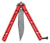 KS5150RDBW Couteau Kershaw Lucha Rouge Balisong Butterfly Lame Acier 14C28N Blackwash KVT Made USA - Livraison Gratuite