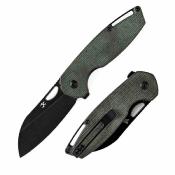 KT1022A2 Kansept Model 6 Green– Couteau Pliant Lame Acier 154CM Black Stonewash Wharncliffe Manche Micarta Vert Liner Lock – Livraison Gratuite