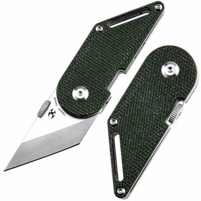 KT3045A5 Kansept Dash Green – Couteau Pliant Lame Acier 154CM 4,3 Cm Stonewash, Manche Micarta Vert, Liner Lock - Livraison Gratuite