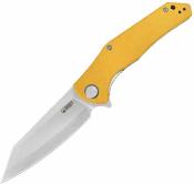 KUB158N Couteau Kubey Flash | Lame Reverse Tanto Acier San Mai M2 | Manche Yellow G10 Bearings Linerlock - Livraison Gratuite
