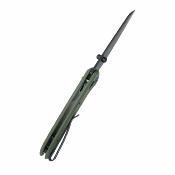KUB446E Kubey Bonza Lame Acier 14C28N Satin Manche G10 OD Green Crossbar Lock - Livraison Gratuite